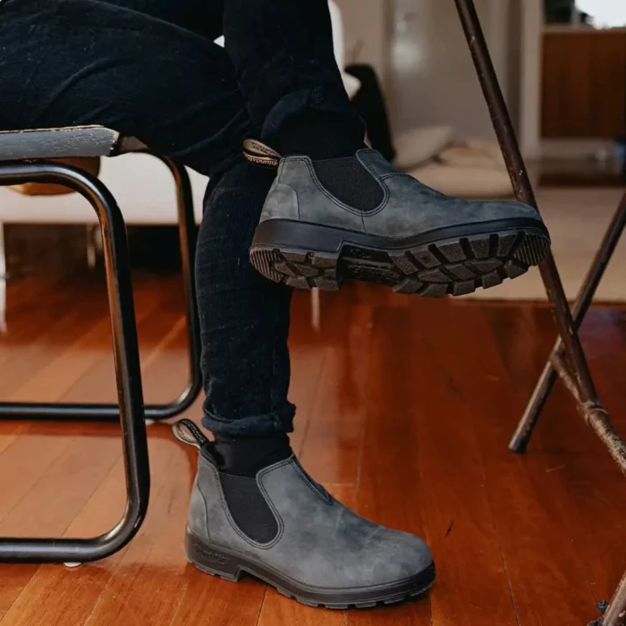 Blundstone 2035 Rustic Black Low-Cut Leather Boots Retro Vintage Slip On - Image 7