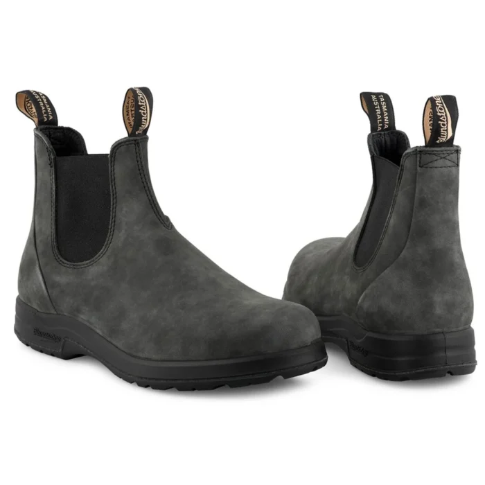Blundstone 2055 Rustic Black Vintage Leather Chelsea Terrain Boots Slip On Retro - Image 3