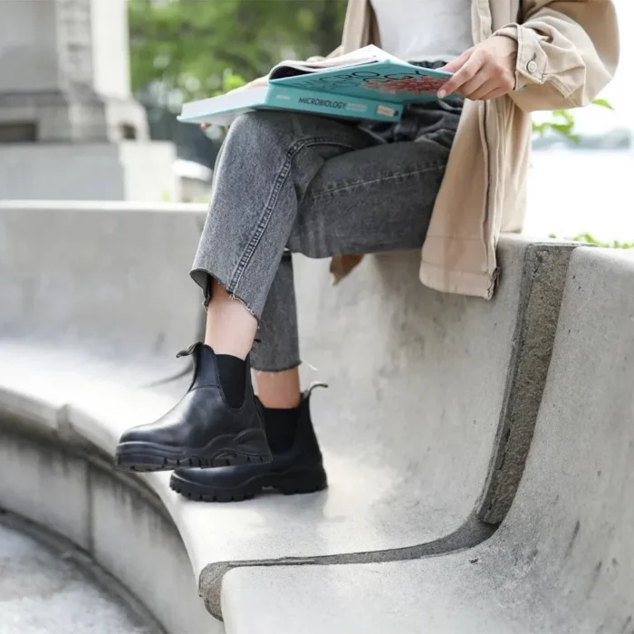 Blundstone 2240 Black Slip On Lug Sole Chelsea Boots - Image 2
