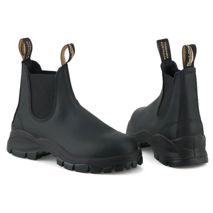 Blundstone 2240 Black Slip On Lug Sole Chelsea Boots - Image 4