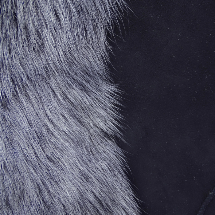 Black Grey 3/4 Length Ladies Suede Real Toscana Sheepskin Coat Tailored Fit - Image 6