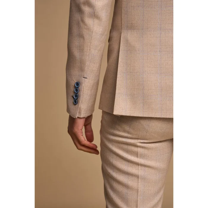 Men's Suit 2 Piece Beige Double Breasted Tailored Fit - Image 5