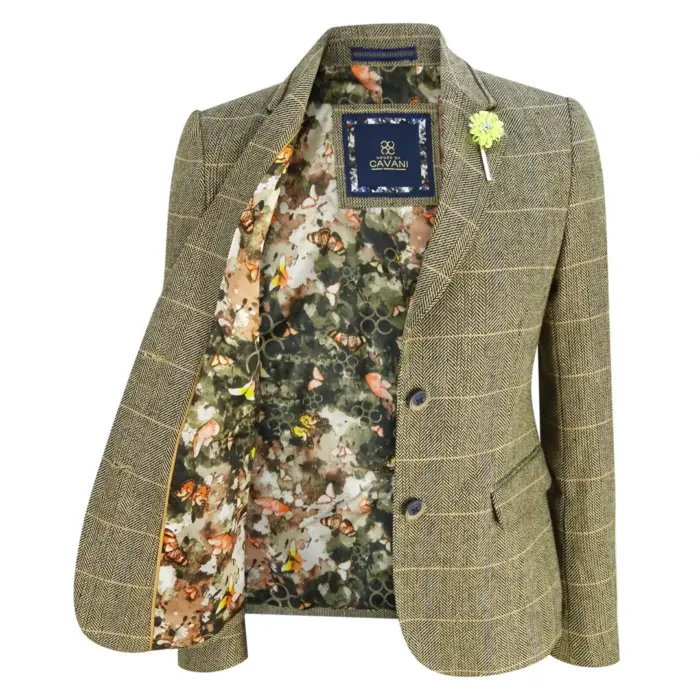 Women Classic Tweed Herringbone Check Tan Brown Slim Fit Vintage peaky blinders - Image 6