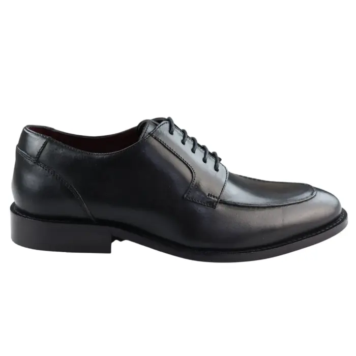 Mens Real Full Leather Welted Derby Shoes Smart Casual Black Wine Classic Vintage - Image 1