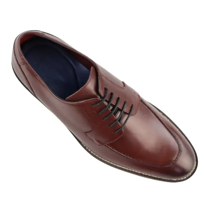 Mens Real Full Leather Welted Derby Shoes Smart Casual Black Wine Classic Vintage - Image 8