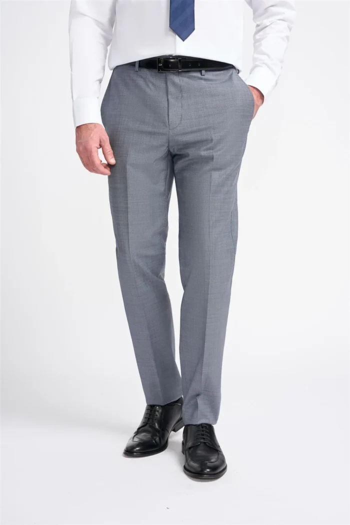 Men's Suit Grey 2 Piece Double Breasted Tailored Fit Formal Wedding Dress - Image 5