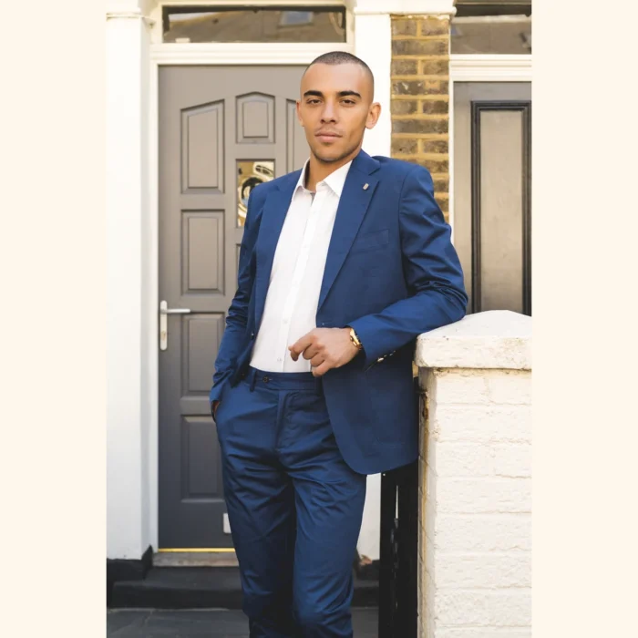 Mens 2 Piece Summer Suit Blue Office Wedding Smart Casual Classic Italian Tailored Fit - Image 3
