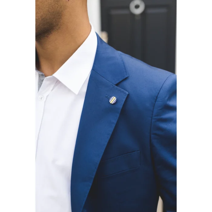 Mens 2 Piece Summer Suit Blue Office Wedding Smart Casual Classic Italian Tailored Fit - Image 5