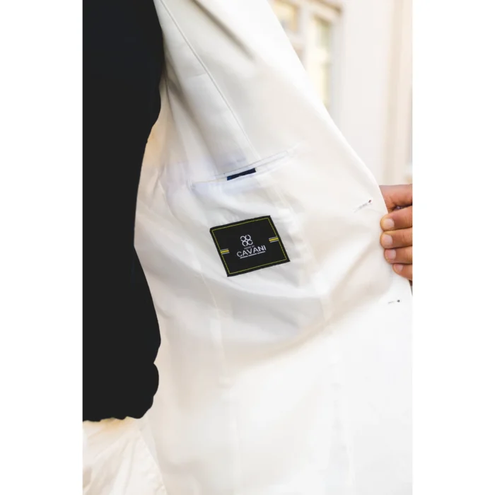 Mens 2 Piece Summer Suit Cream Office Wedding Smart Casual Classic Italian Tailored Fit - Image 6