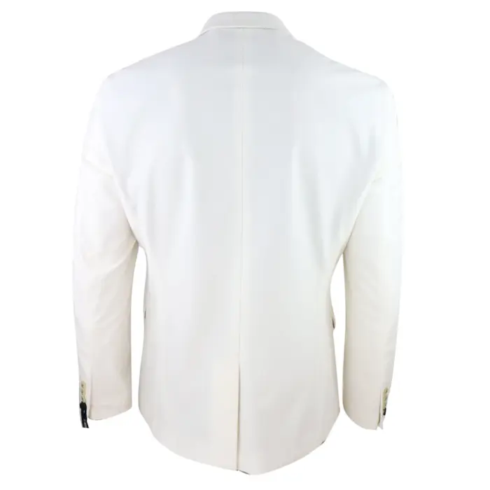 Mens Soft Velvet Ivory Cream 1 Button Dinner Jacket Tuxedo Blazer Smart Casual Fit - Image 3
