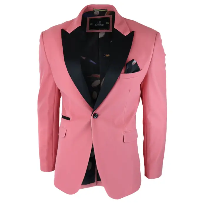 Mens Velvet Blazer Tuxedo Jacket Black Satin Lapel Pastel Blue Pink Green - Image 8