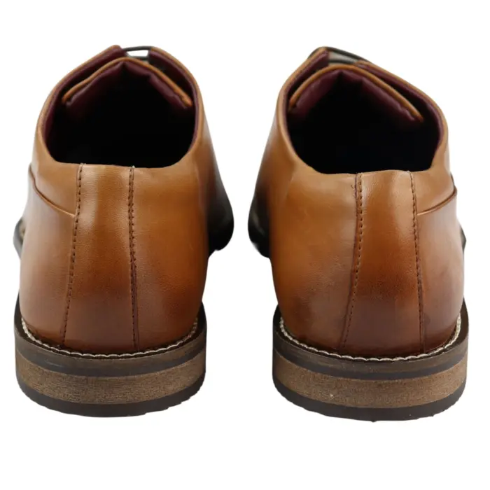 Mens Laced Real Leather Derby Shoes Smart Formal Classic Black Brown - Image 9