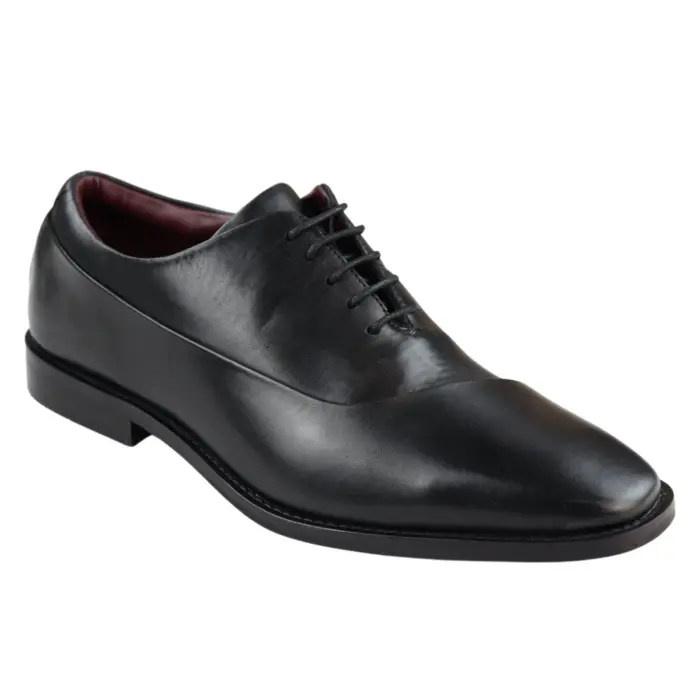 Mens Laced Real Leather Derby Shoes Smart Formal Classic Black Brown - Image 2