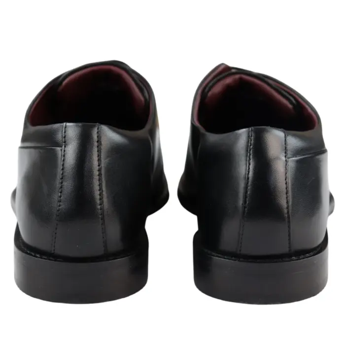 Mens Laced Real Leather Derby Shoes Smart Formal Classic Black Brown - Image 4