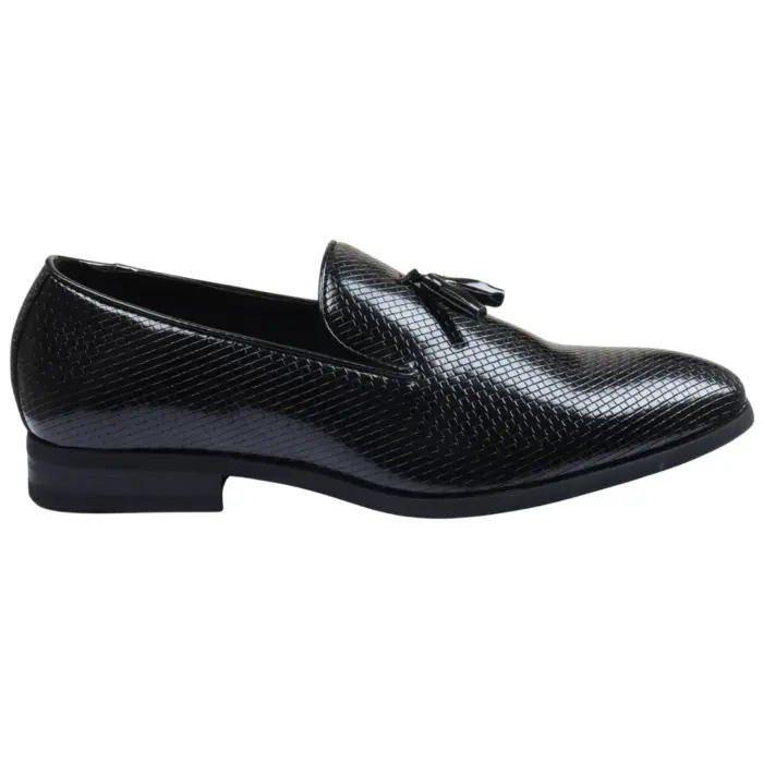 Men's Leather Lined Tassel Pattern Loafers - Image 1