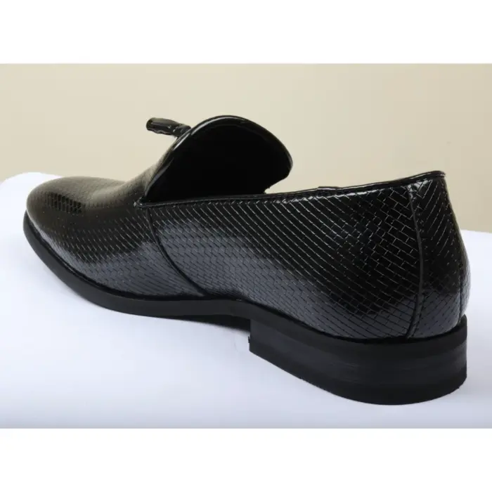 Men's Leather Lined Tassel Pattern Loafers - Image 5