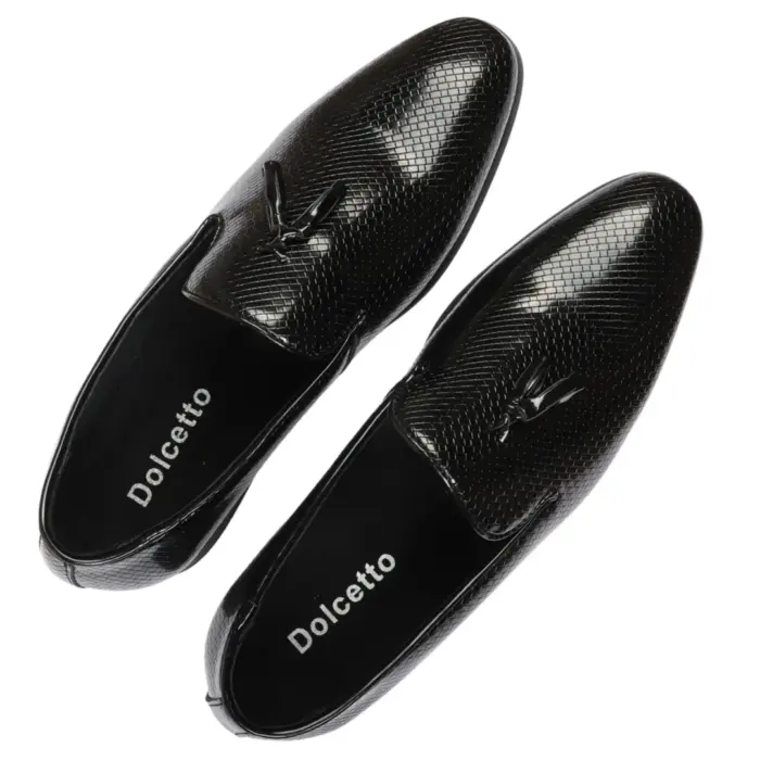 Men's Leather Lined Tassel Pattern Loafers - Image 3