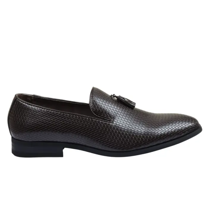 Men's Leather Lined Tassel Pattern Loafers - Image 8