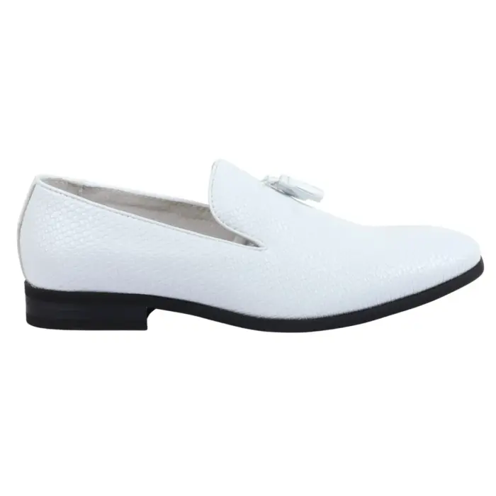Men's Leather Lined Tassel Pattern Loafers - Image 15