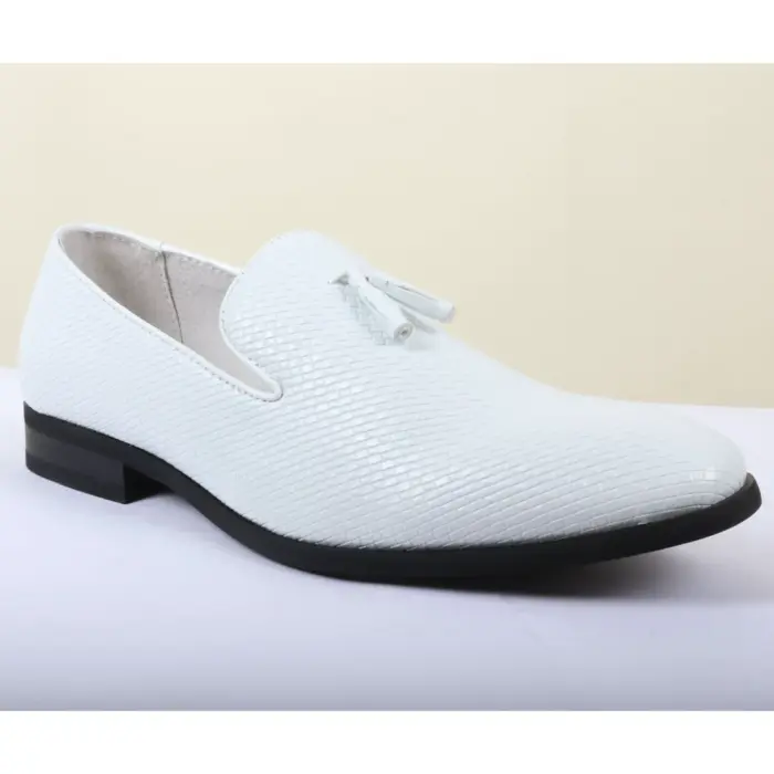Men's Leather Lined Tassel Pattern Loafers - Image 17