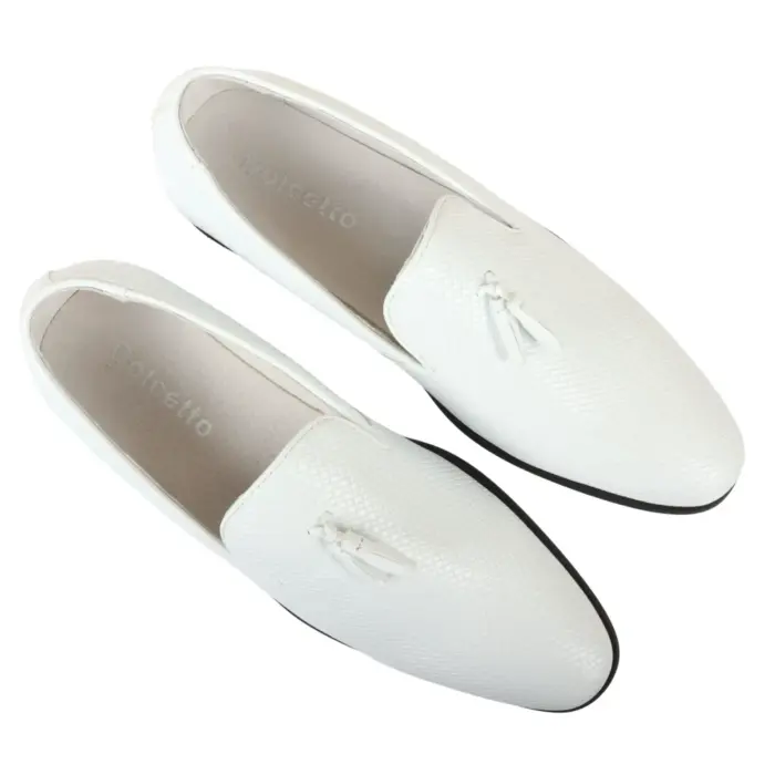 Men's Leather Lined Tassel Pattern Loafers - Image 19