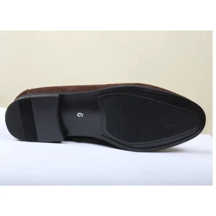 Men's Suede Leather Lined Gold Buckle Loafers - Image 12