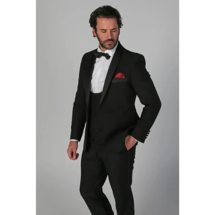 Men's Black Blazer Shawl Lapel Dinner Tuxedo Jacket - Image 2