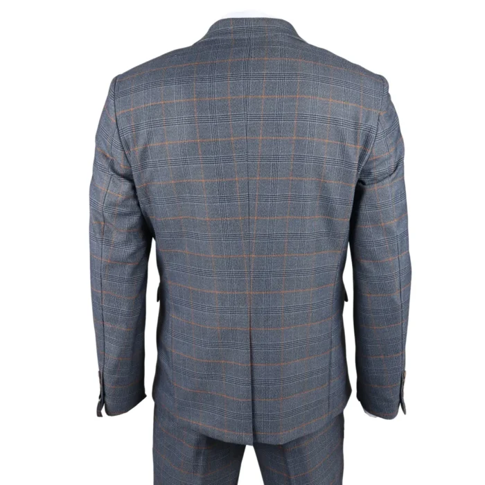 Men's Blazer Navy Checked Classic Sport Coat Plaid Tailored Fit - Image 3