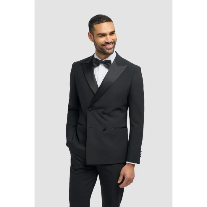 Men's Suit Black 2 Piece Double Breasted Tuxedo - Image 1