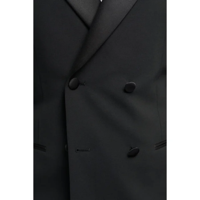 Men's Suit Black 2 Piece Double Breasted Tuxedo - Image 4