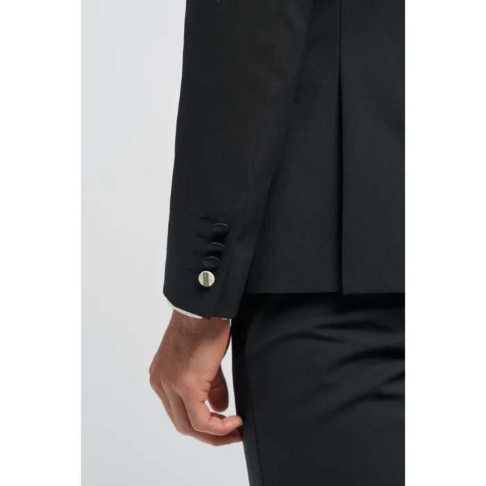Men's Suit Black 2 Piece Double Breasted Tuxedo - Image 5