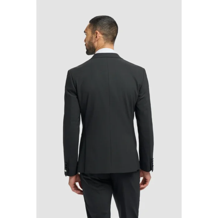 Men's Suit Black 2 Piece Double Breasted Tuxedo - Image 9