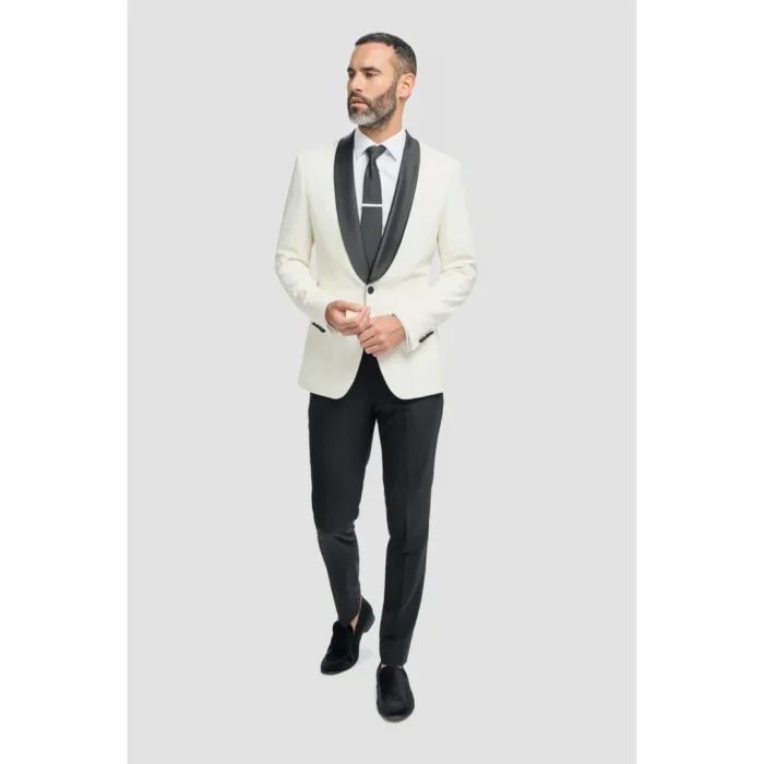 Men's Suit Cream 2 Piece Shawl Collar Tuxedo - Image 2