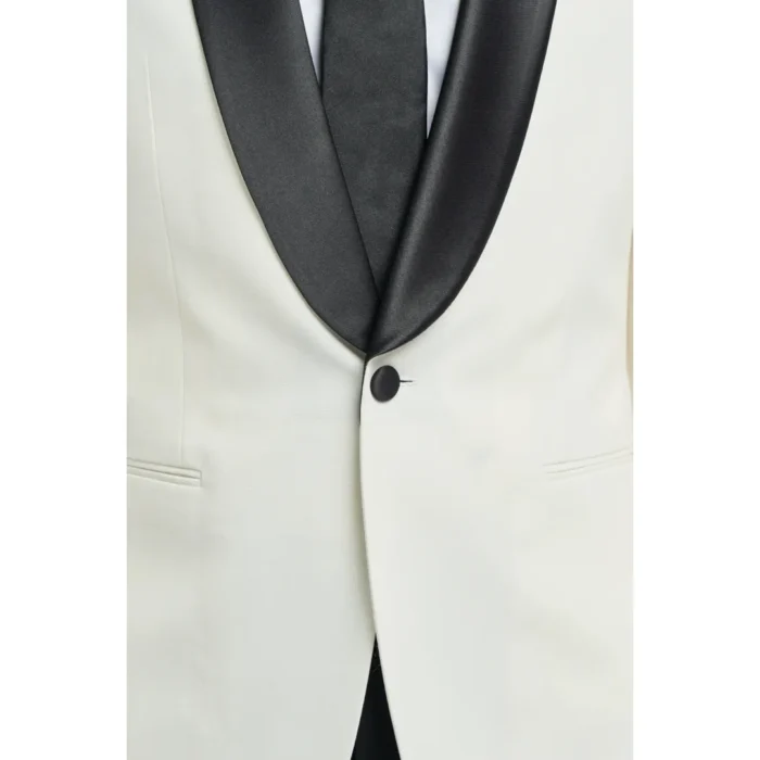 Men's Suit Cream 2 Piece Shawl Collar Tuxedo - Image 4