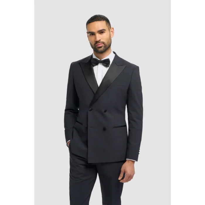 Men's Suit Navy 2 Piece Double Breasted Tuxedo - Image 1