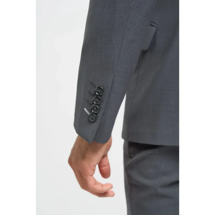 Men's Suit Charcoal 2 Piece Double Breasted Tailored Fit Formal Wedding Dress - Image 4