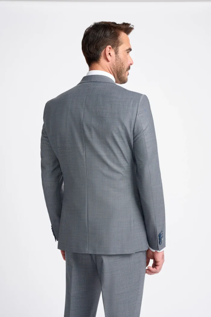 Men's Suit Grey 3 Piece Tailored Fit Formal Wedding Dress - Image 10
