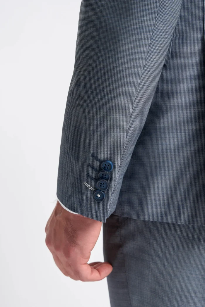 Men's Suit Grey 3 Piece Tailored Fit Formal Wedding Dress - Image 9