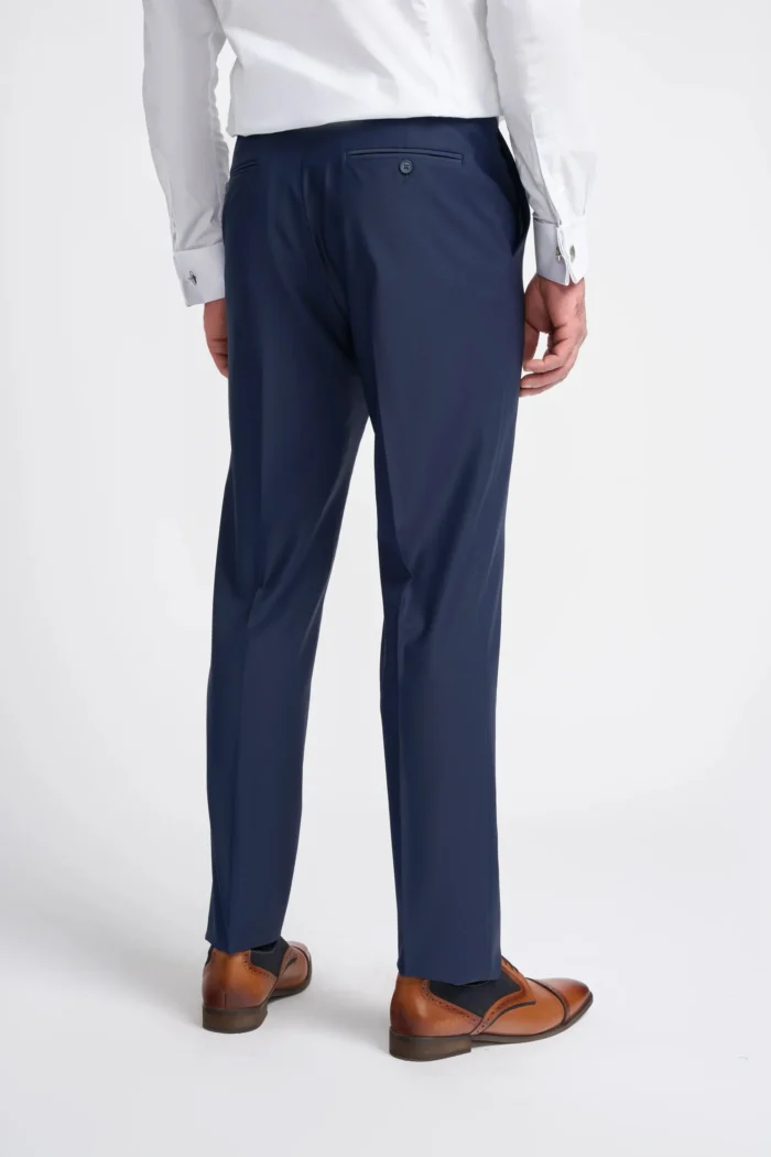 Men's Suit Navy Blue 3 Piece Tailored Fit Formal Wedding Dress - Image 6