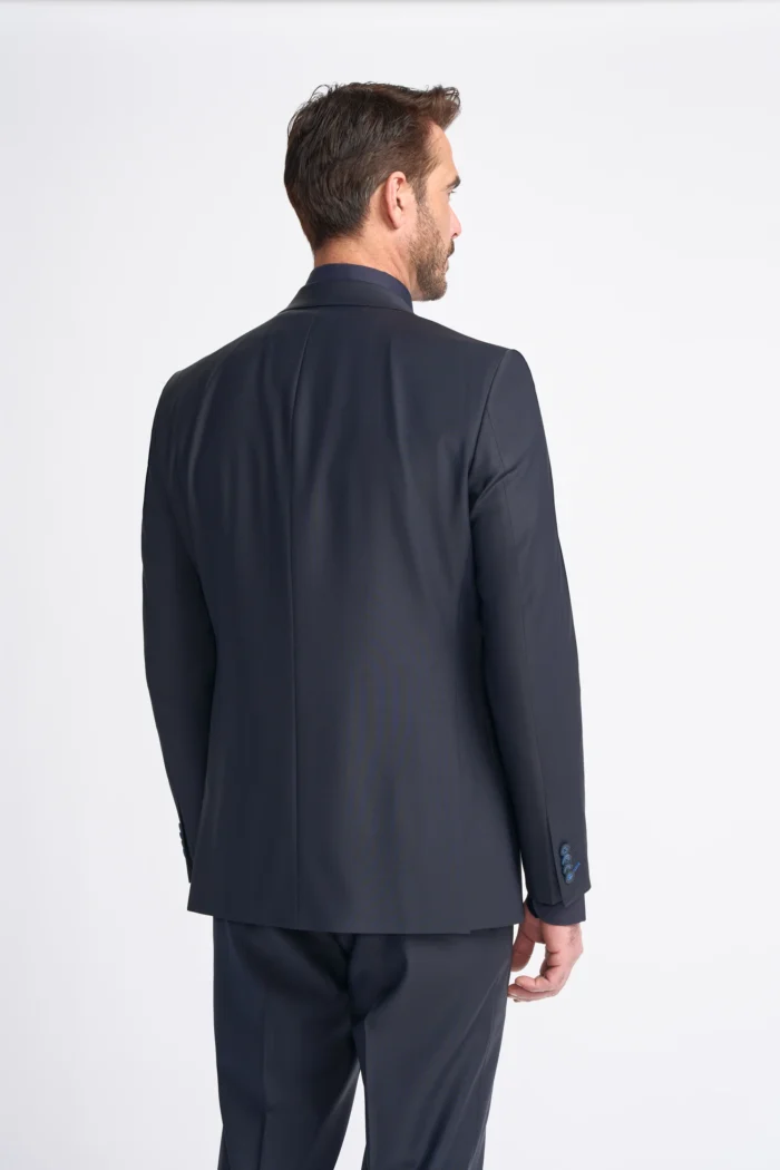 Men's Suit Dark Navy 3 Piece Tailored Fit Formal Wedding Dress - Image 8