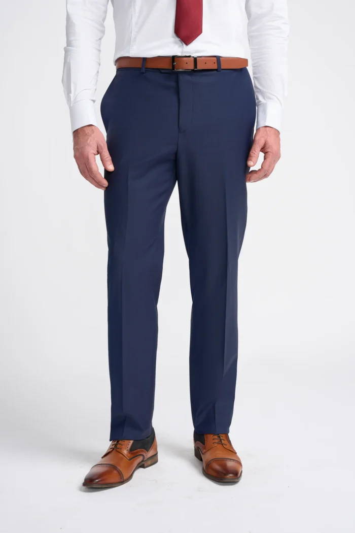 Men's Suit Navy Blue 3 Piece Tailored Fit Formal Wedding Dress - Image 5