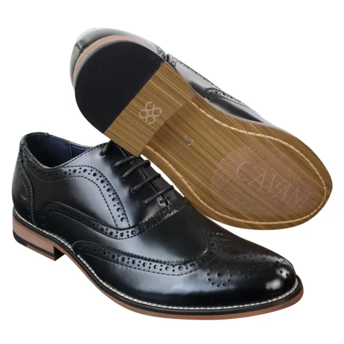 Mens Real Leather Laced Gatsby Brouges Smart Designer Retro Vintage Shoes - Image 2