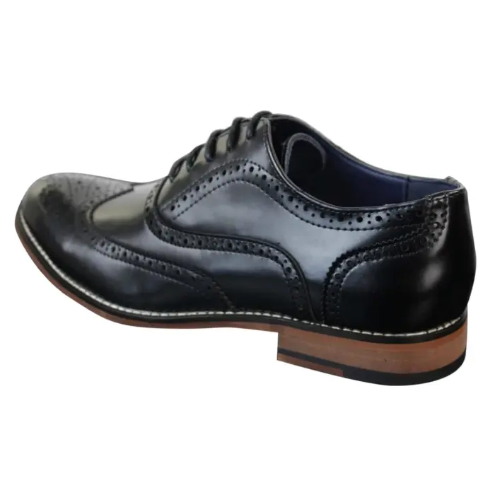 Mens Real Leather Laced Gatsby Brouges Smart Designer Retro Vintage Shoes - Image 3