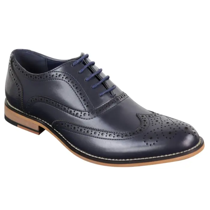 Mens Real Leather Laced Gatsby Brouges Smart Designer Retro Vintage Shoes - Image 9