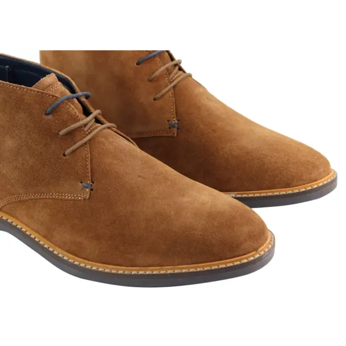 Mens Real Suede Italian Slip On Ankle Boots Smart Casual Desert Chelsea Dealer - Image 23