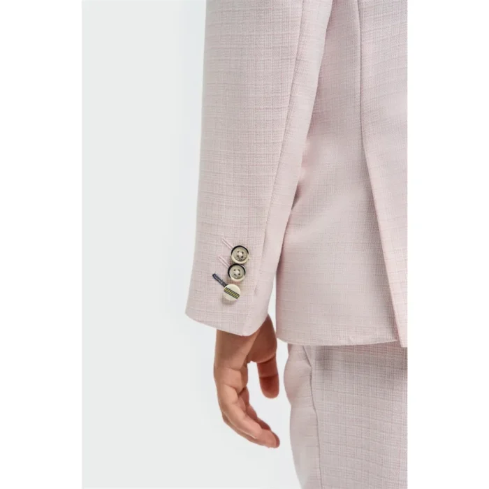 Boys Suit 3 Piece Pink Tailored Fit Wedding Formal Outfit - Image 4