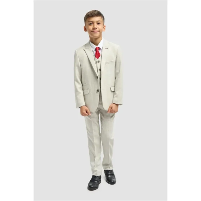 Boys Suit 3 Piece Sage Green Tailored Fit Wedding Formal Outfit - Image 2