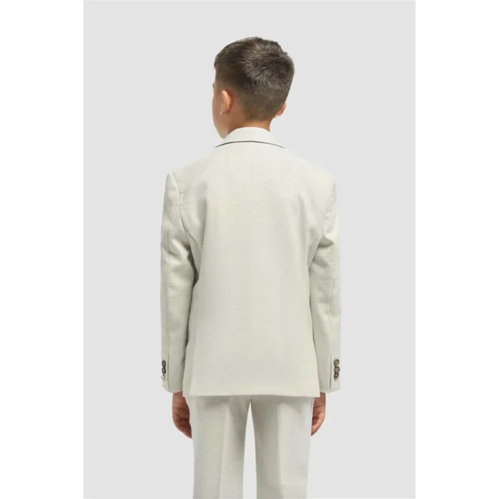 Boys Suit 3 Piece Sage Green Tailored Fit Wedding Formal Outfit - Image 3