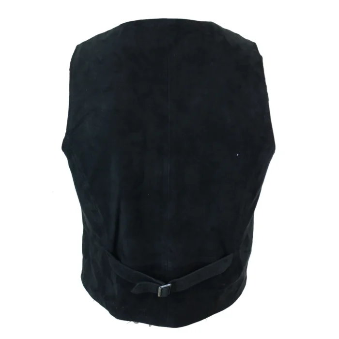 Mens Waistcoat Gilet Real Genuine Suede Leather Retro Vintage Western Vest - Image 3