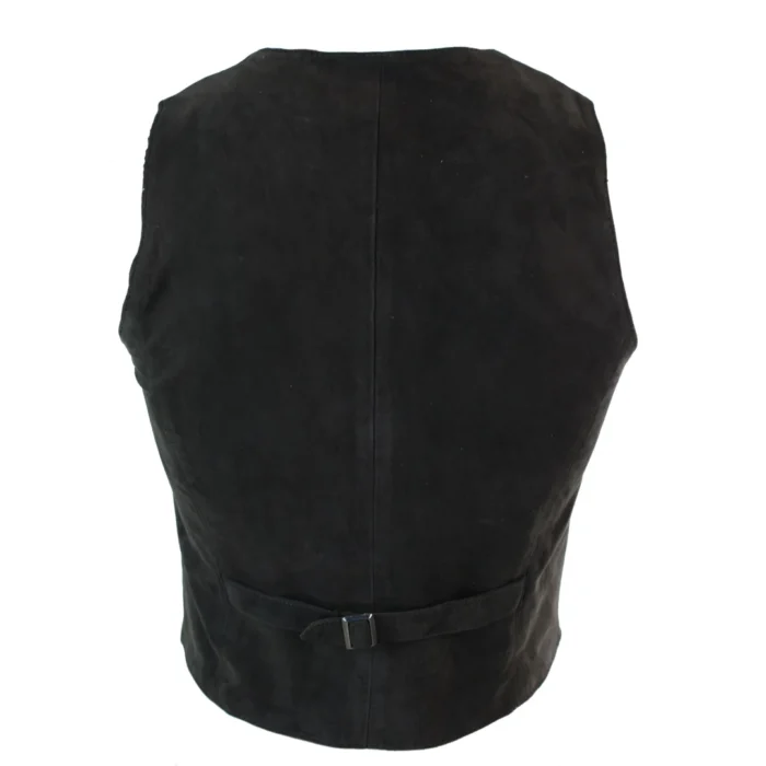 Mens Waistcoat Gilet Real Genuine Suede Leather Retro Vintage Western Vest - Image 6